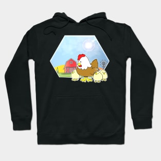 Farm Animals Chicken & Baby Chicks Hoodie